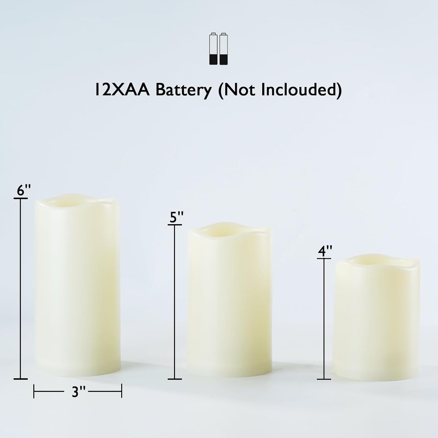 Homemory Outdoor Waterproof Flameless LED Candles with Remote Timer, 6 Pack | Battery operated flickering LED pillar c