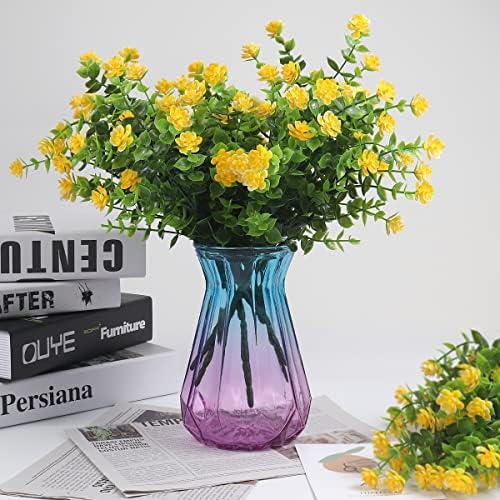 RECUTMS Outdoor Artificial Yellow Flowers UV Resistant,Spring Fall Decor
