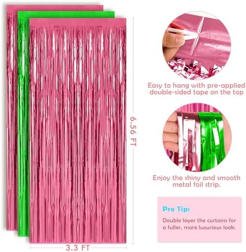 OHOME Witch Party Decorations - Pink and Green Party Backdrop Streamers | Happy Birthday Banner for Birthday Party Decorations Supplies | Witch Themed Decor Photo Booth Props,2 Pack