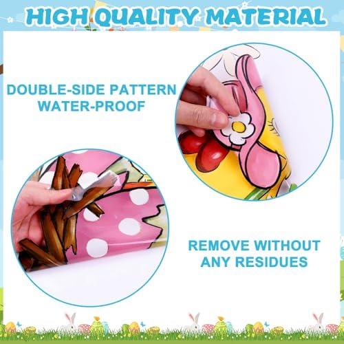 Easter Window Cling Large Chick Easter Egg Carrot Flower Decal Spring Decor