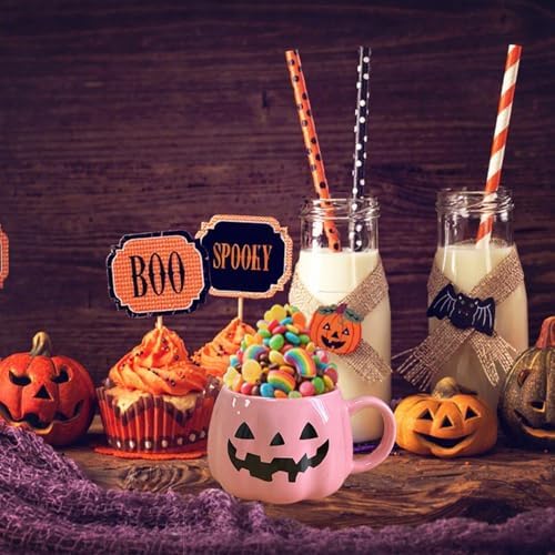 HS&ROXIN Halloween Mug Novelty Pumpkin Mug 3D Cute Ceramic Pink Cup Halloween Coffee Cup Spooky Fall Decor and Christmas Birthdays Perfect Gifts for Kids and Adults Men Women (Pink)