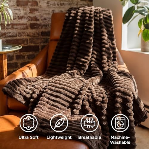 Bedsure Soft Twin Blanket for Bed Decor Gifts Chocolate Brown 60"x80"