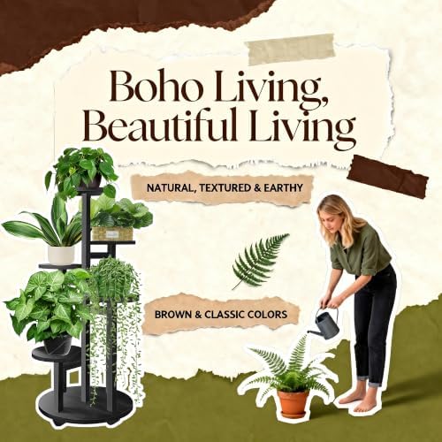 GEEBOBO 5 Tiered Tall Plant Stand for Indoor