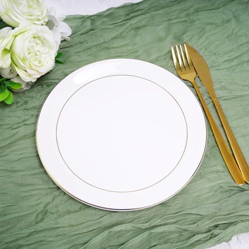 Nydotd 6pcs Gauze Cheesecloth Napkins 20 x 20 Inch Boho Dinner Napkins Wrinkled Rustic Linen Table Decorative Cloth Napkins for Wedding Party Baby Shower Family Everyday Use Easter (Sage Green)