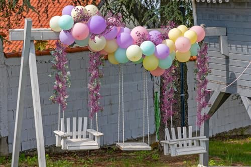 RECUTMS 2Pcs Artificial Wisteria Garlands 5.6Ft Fuchsia Autumn Vine Plastic