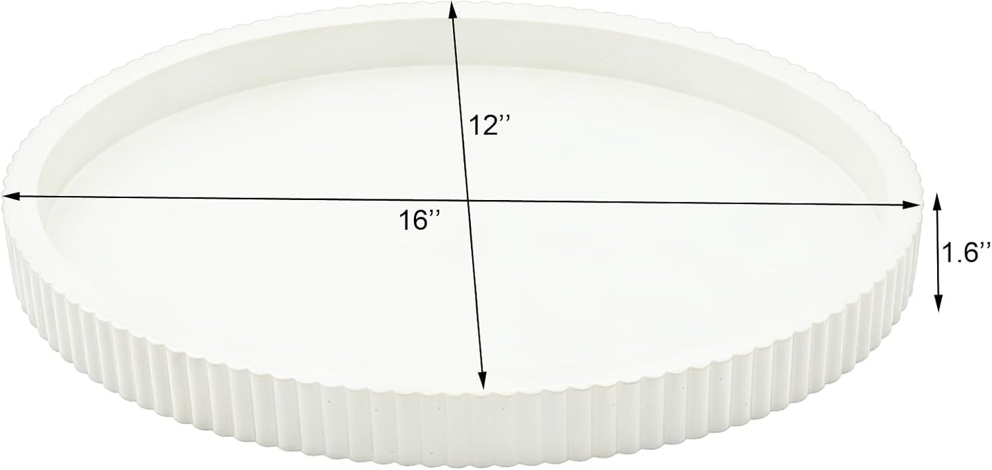 Oval Wooden Tray / White B