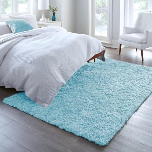 Ophanie 5x8 Light Blue Rugs for Living Room,Kids Rug,Playroom Area Rugs for Boys Girls Teen Decor,Fluffy Fuzzy Soft