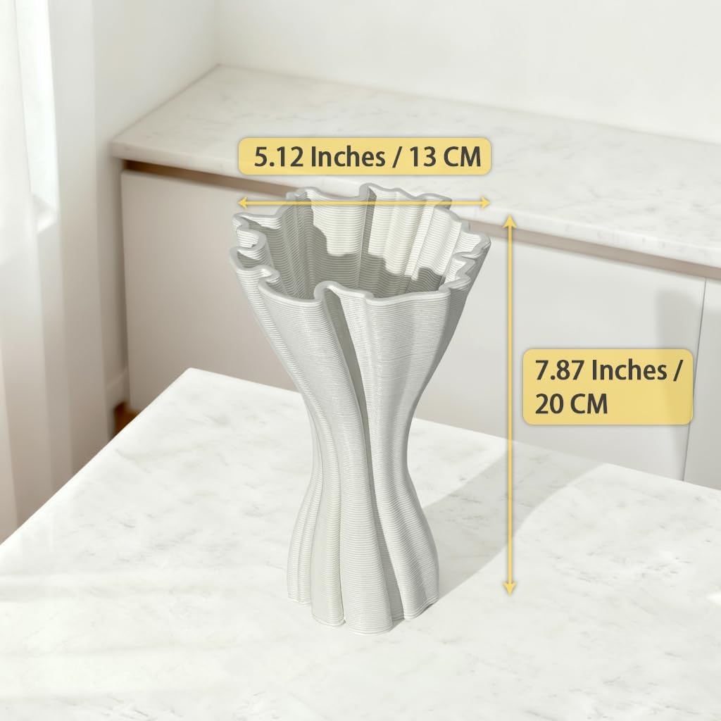 Minimalist White Ceramic Vase / White-a, 7.87 Inch