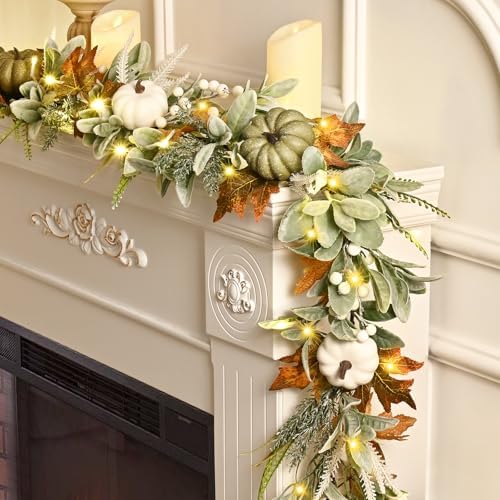 Waipfaru Fall Decor, 6 Ft Fall Garland for Mantle