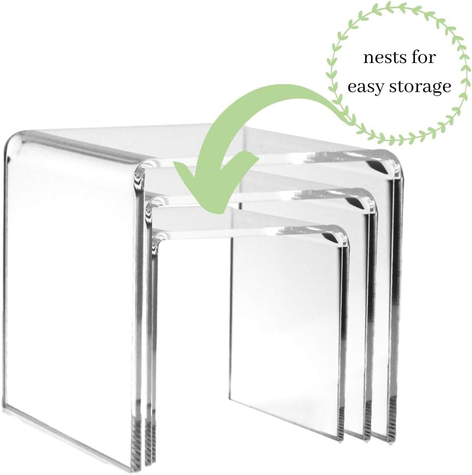 Transparent Tabletop Stands for Jewelry / Clear / 6 Inch / Set of 3