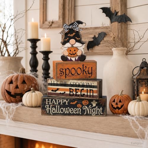 Halloween Gnome Decor Indoor, Halloween Table Decorations for Home