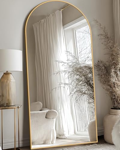 Antok 68" x26” Arched Full Length Mirror, Floor Mirror with Stand,Gold