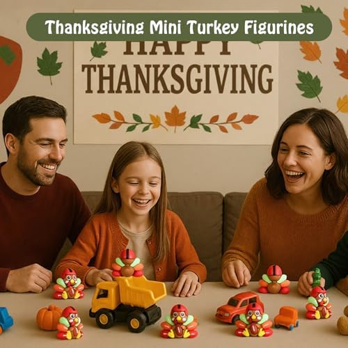 Gemscream 12 Pcs Thanksgiving Mini Turkey to Hide 3D Printed