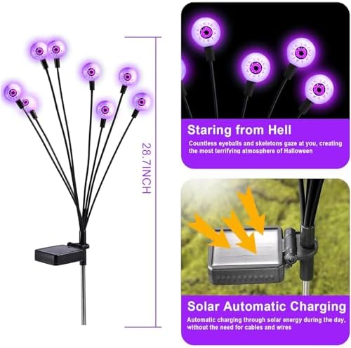 ASMAD Halloween Decorations Outdoor Solar Scary Eyeball Light,10Pack 80LEDs