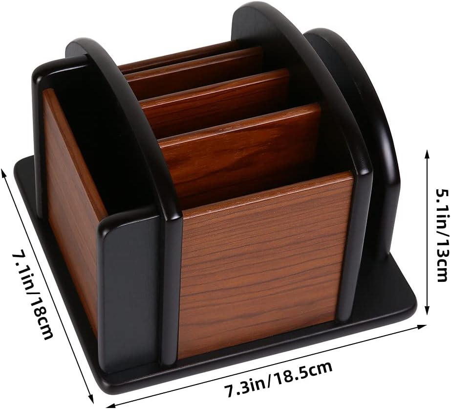 Wooden Desk Organizer / Desktop Office Supplies Storage Remote Control Caddy Holder