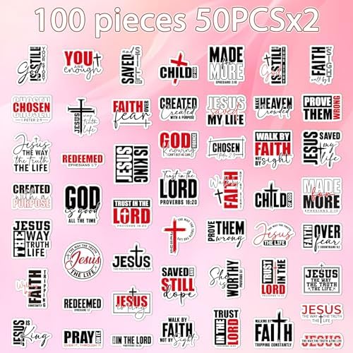 100 Pcs Bible Verse Christian Stickers Religious Faith Sticker