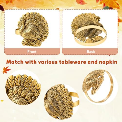 Kochorie 24 Pcs Thanksgiving Napkins & Turkey Napkin Rings Bulk Fall Leaves