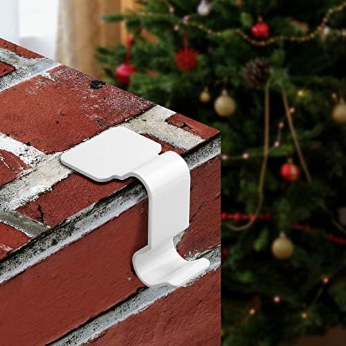 Christmas Stocking Holders, 4‑Pack Non‑Slip Mantel Hooks for Fireplace