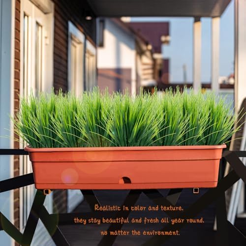 48 Bundles Fake Grass Plants Outdoor Fake Wheat Grass Greenery Stems