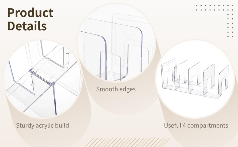 Acrylic Book Organizer / Clear / Set of 4