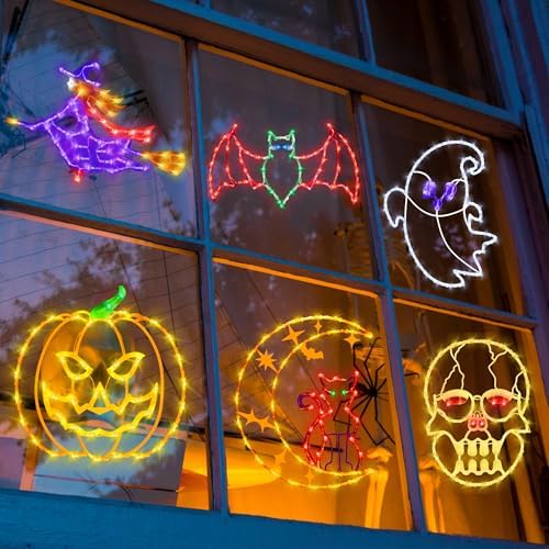 TRWYMZ Halloween Decorations - 16" Halloween Window Silhouette Lights