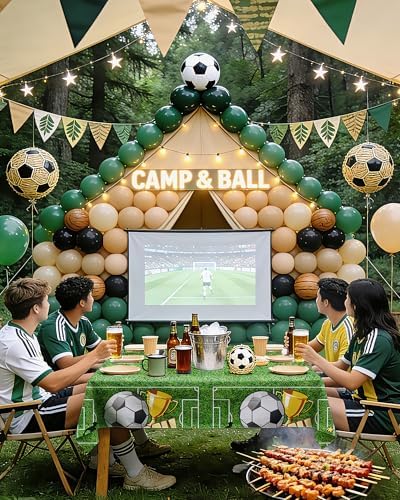 Niuara Soccer Plastic Table Cloth Disposable, 4 Pack, 54 x 108 in
