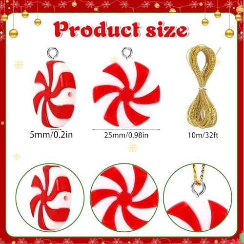 36Pcs Mini Christmas Peppermint Candy Ornaments for Tree