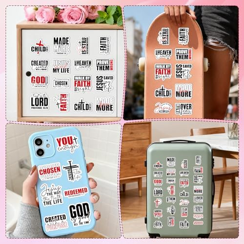 100 Pcs Bible Verse Christian Stickers Religious Faith Sticker