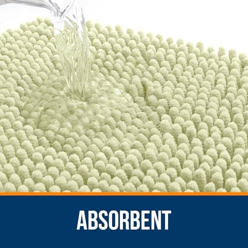 OLANLY Large Bathroom Rugs 40x32, Extra Soft Absorbent Chenille Bath Rugs