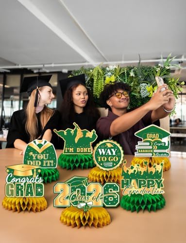 Graduation Table Decorations Class of 2026, 9Pcs Graduation Centerpieces