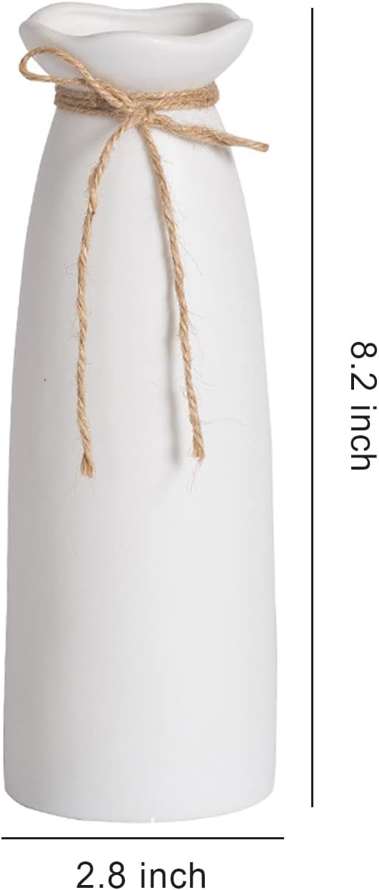 Ceramic Vase-Flower Vase Dried Flower Vase for Modern Home Decor / White