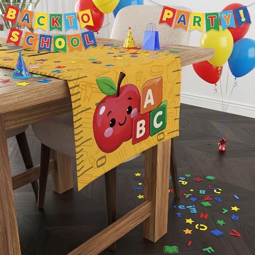 Back to School Decorations - Welcome Back to School Table Runner | First Day of School Decorations for Home Party Favors & Gifts Supplies