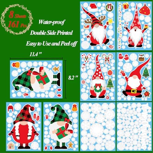 Christmas Decorations, Christmas Window Clings Stickers Decals Decor