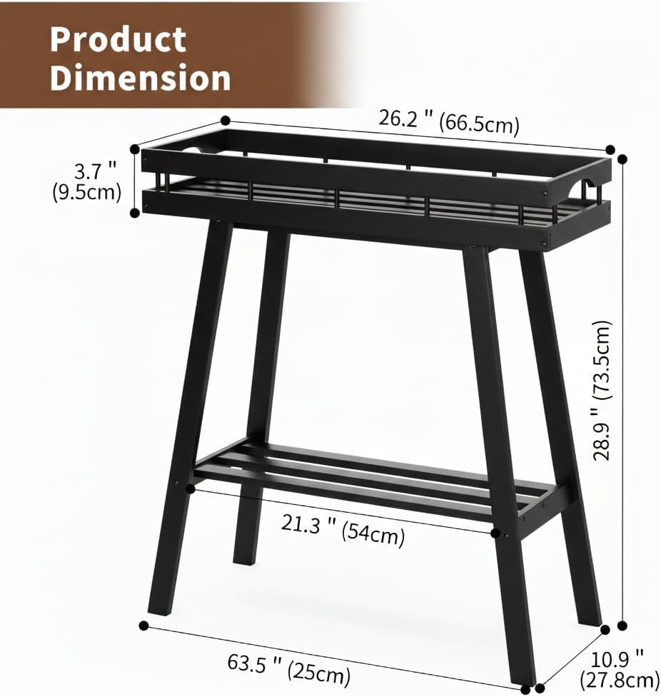 BAMBANG Bamboo Plant Stand Indoor, 2 Tier Small Plant Table, Tall Plant Stand for Indoor Plants, Window Sill Plant