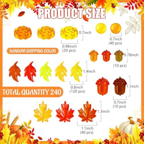 240Pcs Fall Vase Filler Decor for Thanksgiving and Halloween