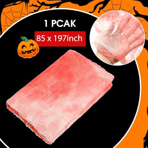 Boao Halloween Bloody Cheesecloth for Craft, 85 x 197 Inch