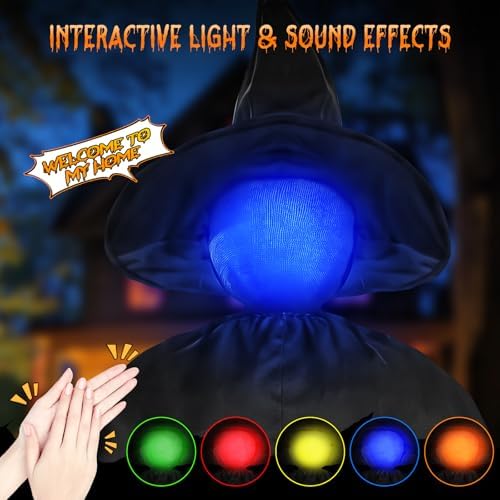 Halloween Decorations Outdoor, 5 Pack 4.3 FT Light Up Holding Hands Witches