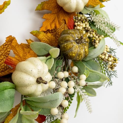 22 Inch Fall Wreaths for Front Door Fall Door Wreaths Pumpkin Autumn Wreath