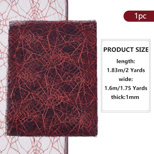 PH PandaHall 70x62 Inch Halloween Skull Lace Fabric Black Red Sewing Fabric Dress Fabric Web Embroidered Lace Floral Lace Fabric for DIY Tablecloth Wedding Headwear Party Overlay Curtains Home Decor
