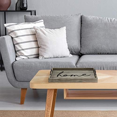 Elegant Designs HG2000-RGH Decorative Wood Serving Tray w/Handles, 15.50" x 12", Home