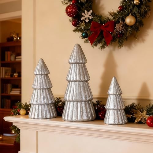 Joyhalo Silver Tabletop Christmas Trees