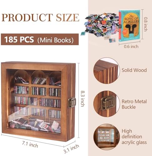 Anxiety Bookshelf – Mini Books Display for Stress Relief and Fun Decor, Perfect Decorative Miniature Library for Book