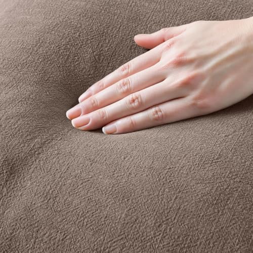 MIULEE Linen Fringe Decorative Fall Euro Pillow Covers Malt Ball 22x22