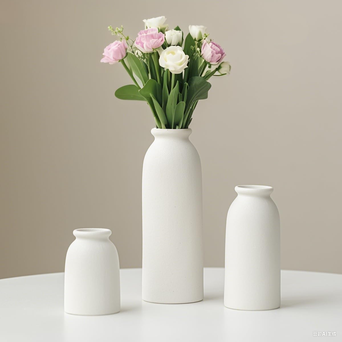 Ceramic Vase Set-3 / White