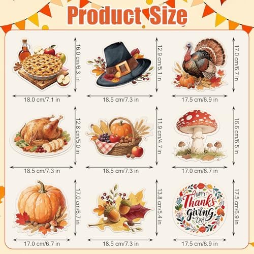 Thanksgiving Hanging Swirls, 48Pcs Thanksgiving Ceiling Hanging Decorations Turkey Pumpkin Swirls Streamers for Indoor Outdoor Party Supplies