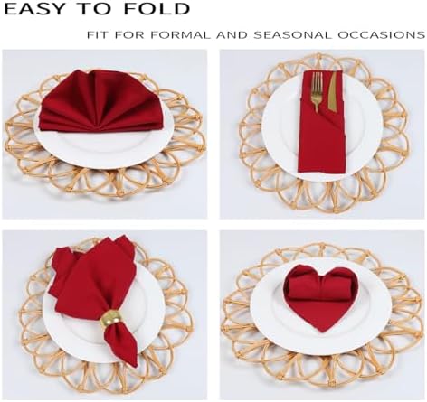 Red Cloth Napkins Set of 8,Washable,Absorbent(Burgundy)
