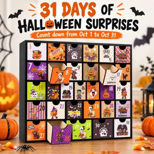 Halloween Advent Calendar 31 Days with Drawers, 2026 Countdown