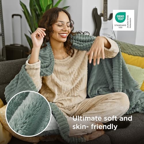 Bedsure Soft Sage Green Throw Blanket for Couch Decor Gifts 50"x70"