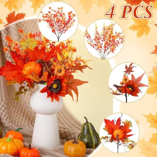 Rattan Cornucopia Basket Thanksgiving Fall Table Centerpiece