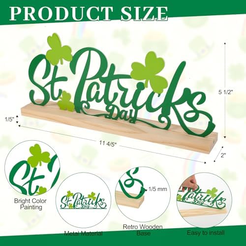 Metal Happy St. Patrick's Day Sign Decorations for Home Party Shelf Mantel